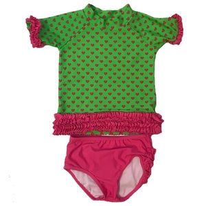 🎈SOLD🎈Rufflebutts Toddler Girls Heart Swimsuit